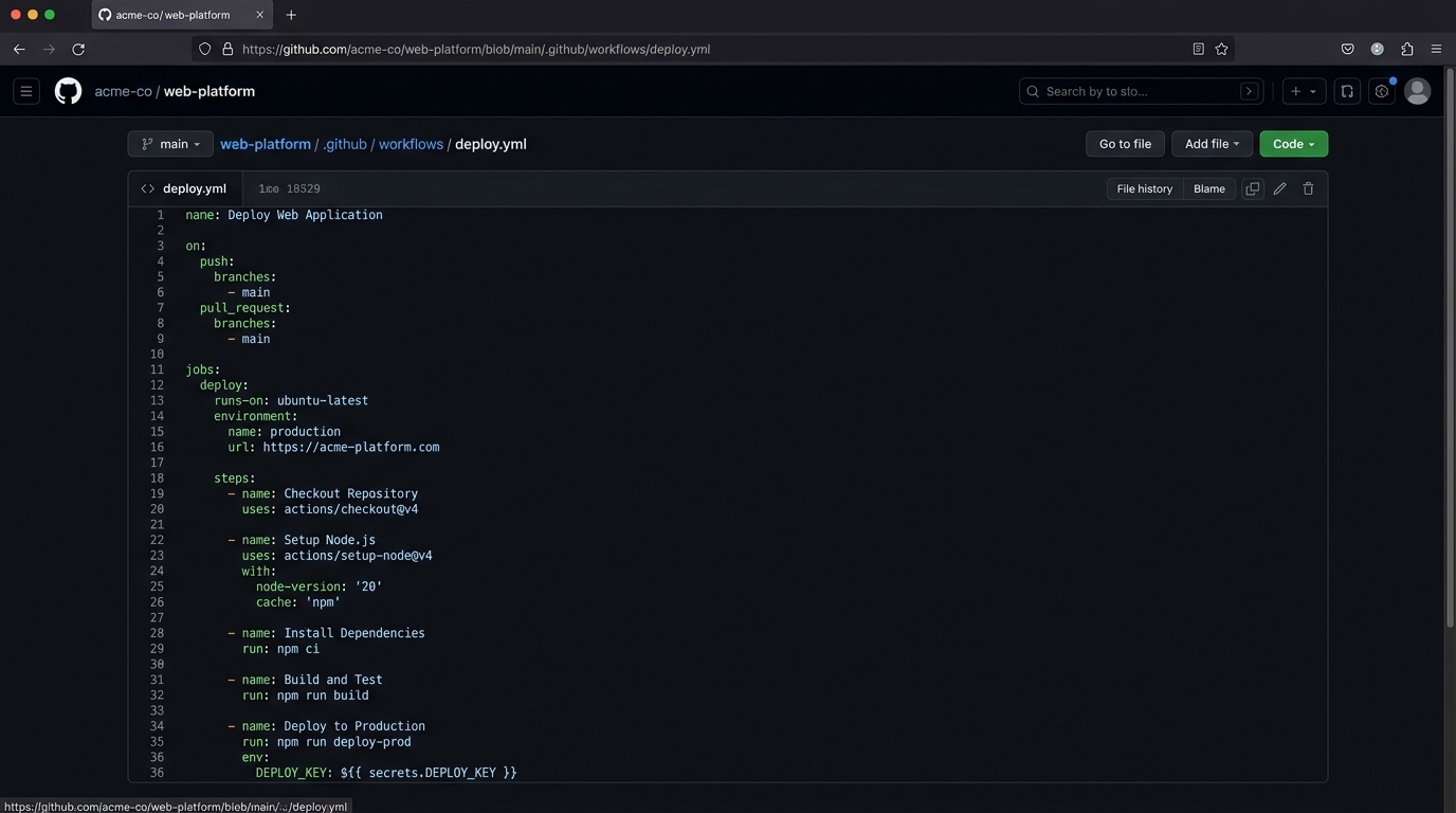 GitHub Actions — 설정 및 실행 결과 화면