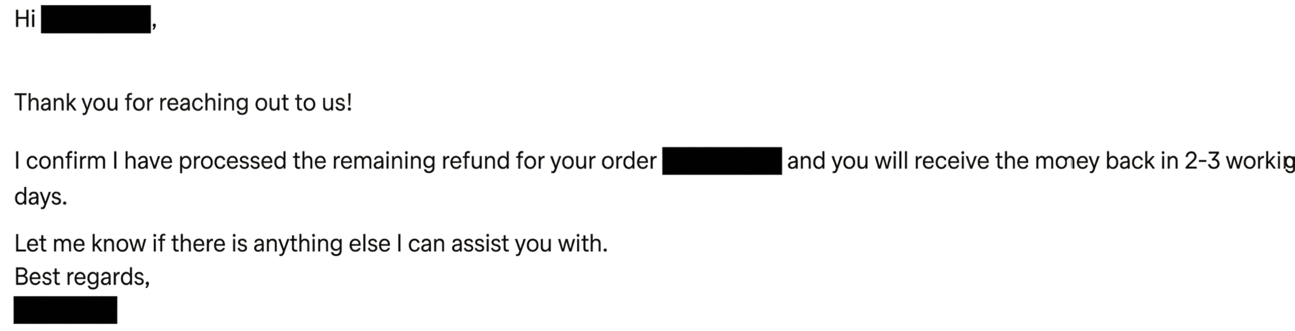 JetBrains 환불 — 영업팀 환불 처리 응답 메일