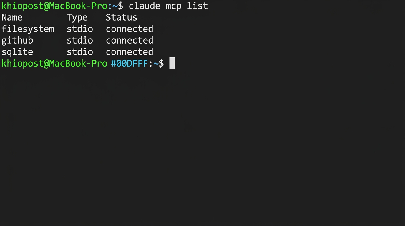 MCP 서버 — 설정 및 실행 결과 화면