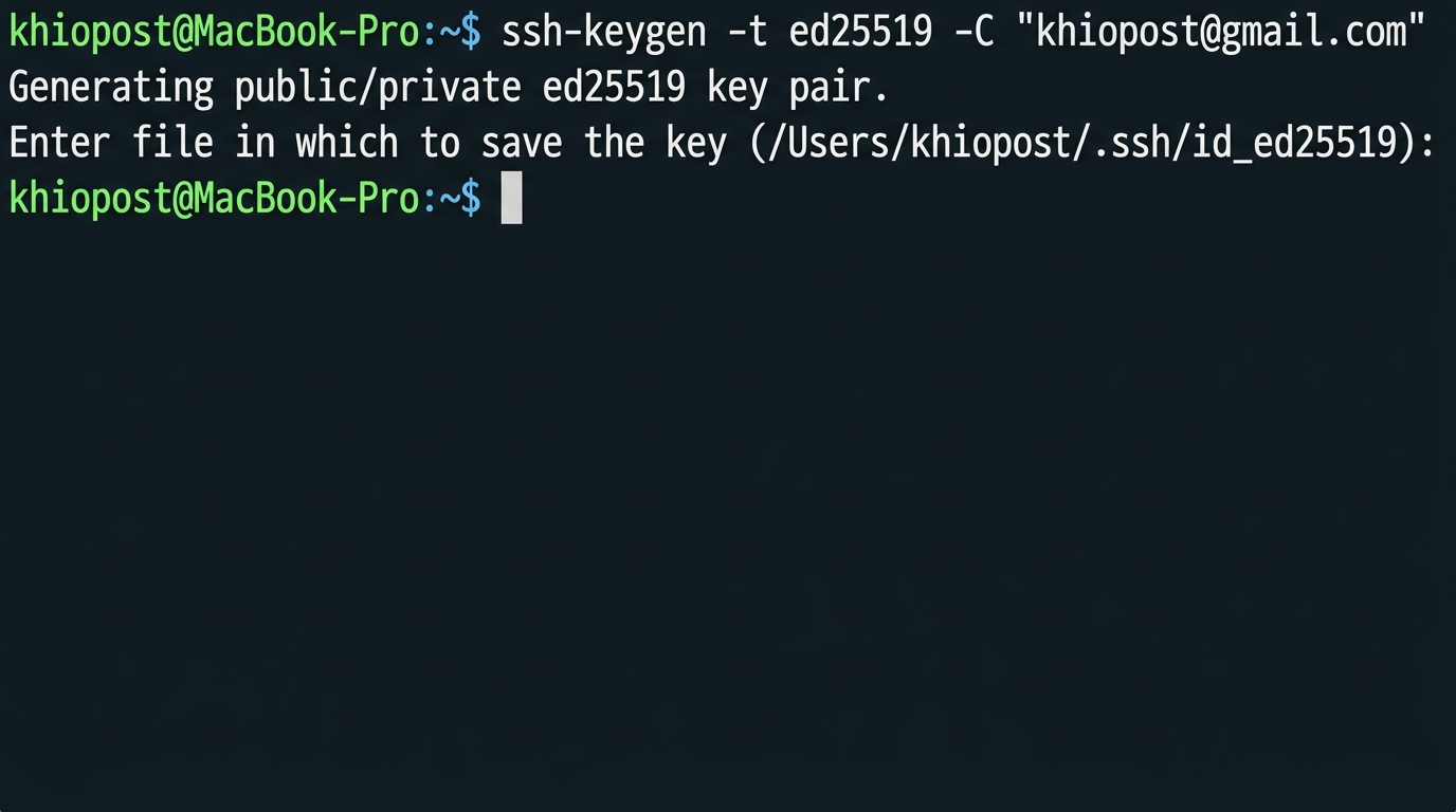 SSH 키 — Mac 터미널에서 ssh-keygen 실행